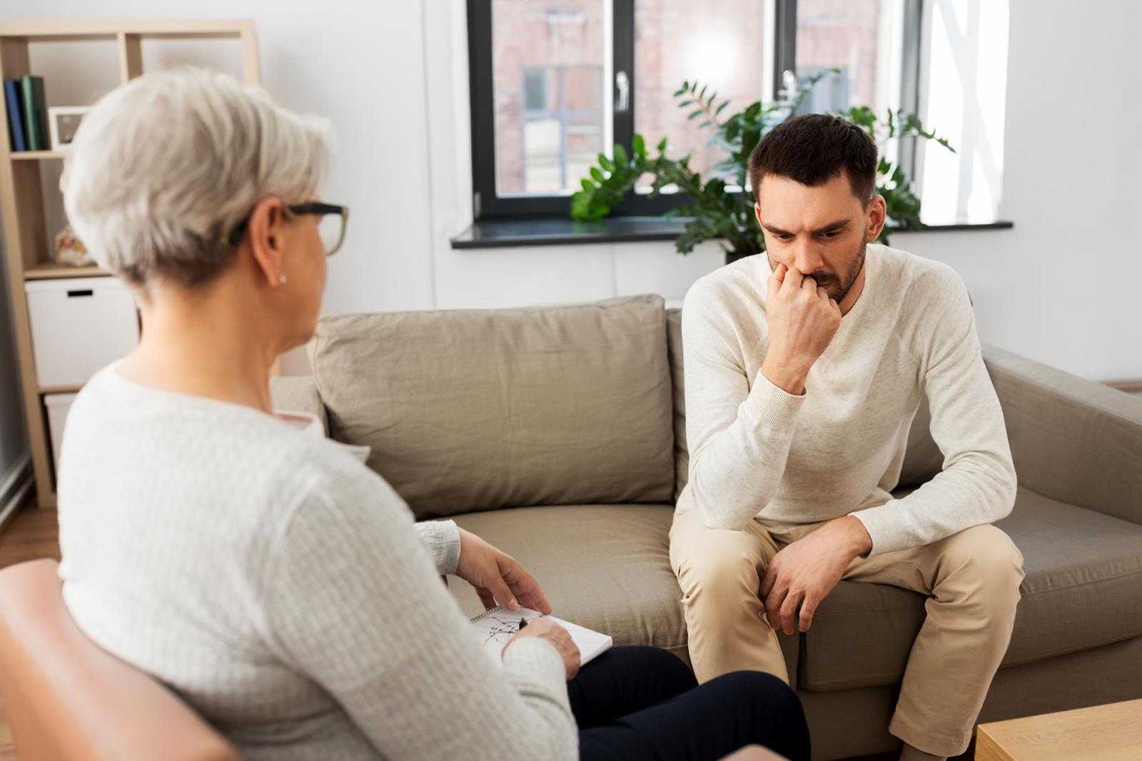 Therapist and client in therapy