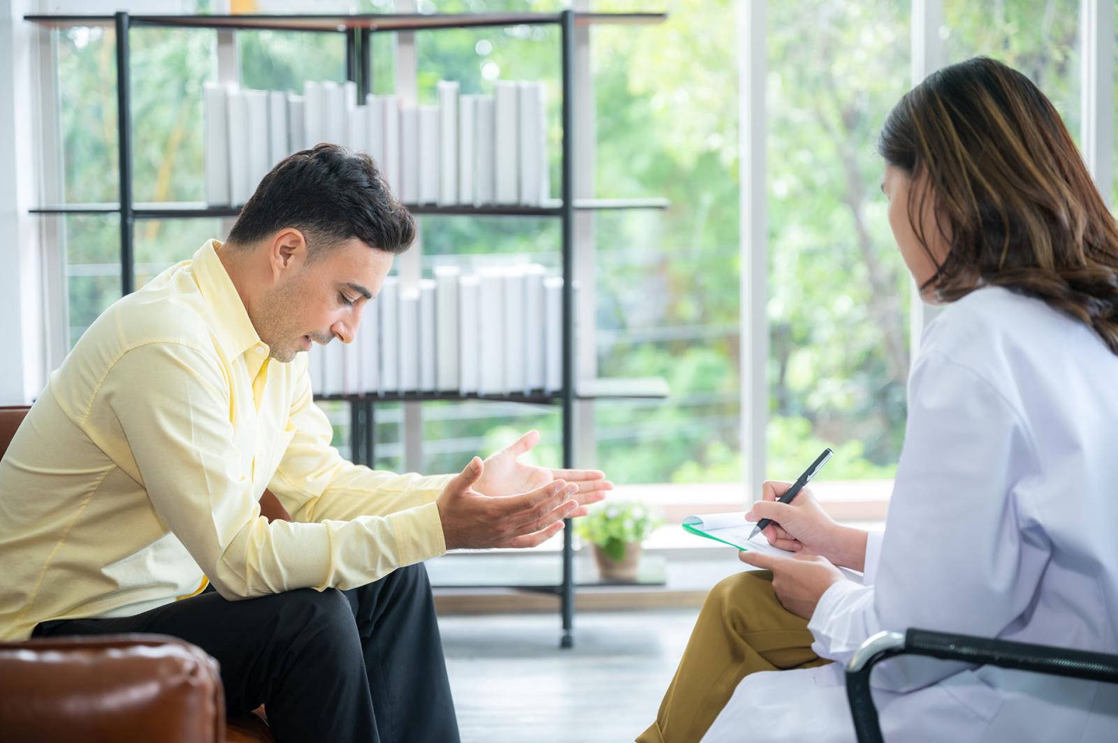 Therapist and client in therapy